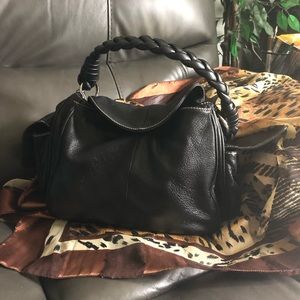 Black leather purse b makowsky